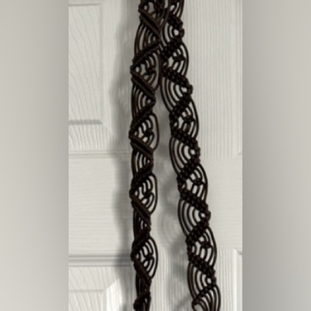 Brown Macrame Belt w/Shell Accents